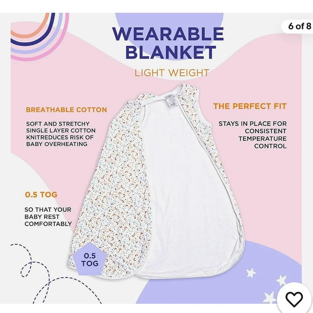Baby Sleep Sack and Baby Bib with 100% Cotton Material 0-6 months - Picture 3 of 7
